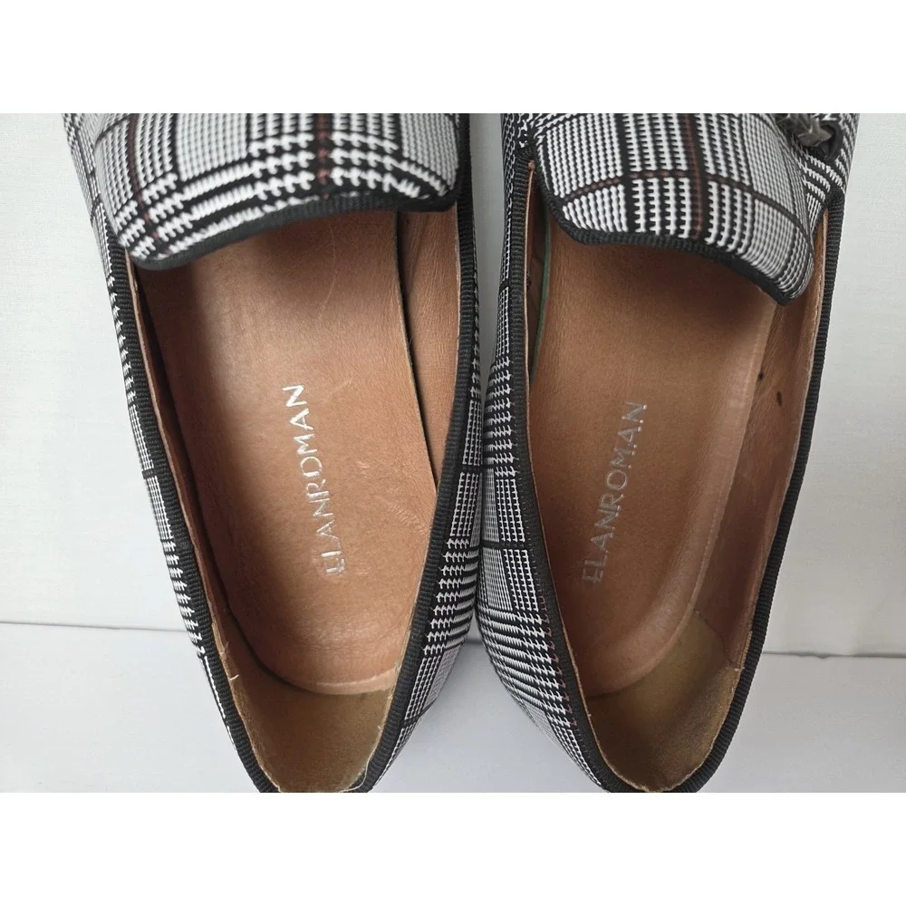 Men's Houndstooth Plaid Loafers Slip On Prom Wedding Dress Shoes Size 12